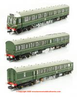 35-500 Bachmann Class 117 3 Car DMU Set in BR Green livery with speed whiskers